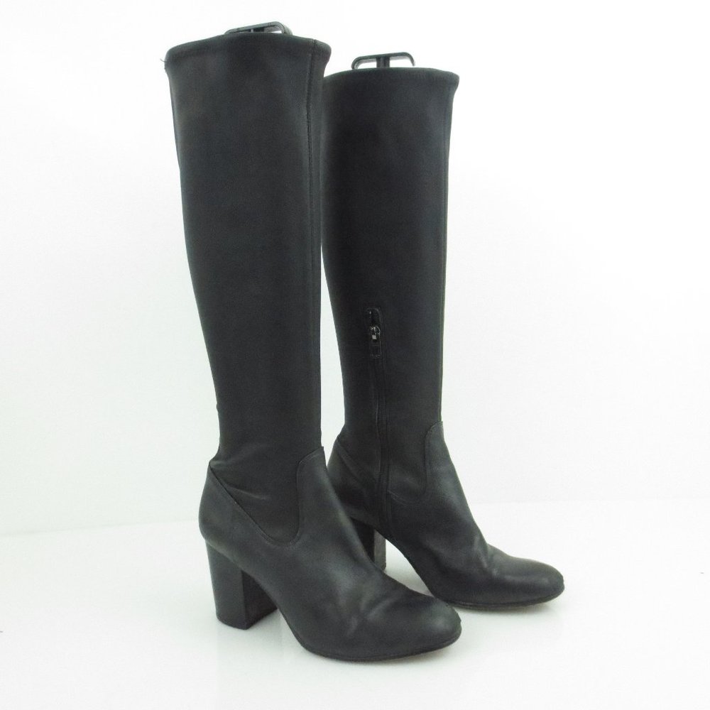 COACH Women's Boots Black Leather Tall Shaft Riding Bootie